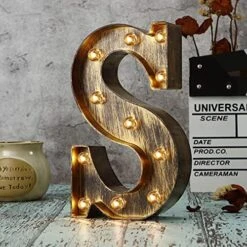 Retro Led Marquee Letter Lights - Industrial, Vintage Style Light Up Letters Alphabet Sign For Cafe Wedding Birthday Party Christmas Lamp Home Bar Initials Decor - E -National Tree Company Sale Shop 51fyFby01EL. AC