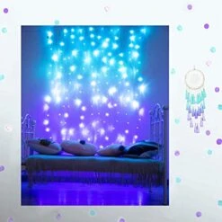 Curtain Lights For Bedroom Wall Light Up Curtains Led String Lights Turquoise Teal Blue Lavender Lilac Purple Twinkle Hanging Fairy Lights Unicorn Mermaid Kawaii Sanrio Teen Room Decor For Girls -National Tree Company Sale Shop 51g1rSDJJvL