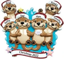 Personalized Family Ornament 2022 - Family Of 6 Christmas Ornament 2022 - Otter Christmas Ornament Family Of 6 Sea Otter Ornament Otter Ornaments For Christmas Tree - Free Customization -National Tree Company Sale Shop 51g1syz4YzL. AC