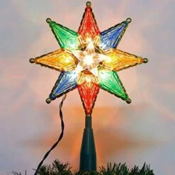 Twinkle Star Lighted Christmas Tree Topper, Colorful 8-Point Star Xmas Star Treetop With 10 Incandescent Fairy Mini Lights, Holiday Christmas Tree Decorations -National Tree Company Sale Shop 51gIFk7RYrL. AC