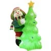 WeRChristmas Snowman Pre-Lit Christmas Tree Decoration With Colour Chanig LED Light-39cm, 35 X 25 X 18 Cm, Multicolour