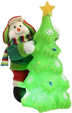 WeRChristmas Snowman Pre-Lit Christmas Tree Decoration With Colour Chanig LED Light-39cm, 35 X 25 X 18 Cm, Multicolour -National Tree Company Sale Shop 51gUJ5dGBML. AC