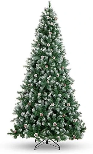 Best Choice Products 7.5ft Pre-Decorated Holiday Christmas Tree For Home, Office, Party Decoration W/ 1,346 PVC Branch Tips, Partially Flocked Design, Pine Cones, Metal Hinges & Base - Green/White 10 Best Choice Products 7.5ft Pre-Decorated Holiday Christmas Tree For Home, Office, Party Decoration W/ 1,346 PVC Branch Tips, Partially Flocked Design, Pine Cones, Metal Hinges & Base - Green/White - Image 8