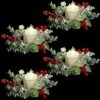 Christmas Candle Garland Simulation Colored Berry Candle Garland Xmas Wreath Candle Holder Mini Candle Ring For Wedding Party Living Room Dining Table Closet Decoration (Red Berry Style, 4 Pieces) -National Tree Company Sale Shop 51gbuAiZEML
