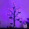 Vanthylit Halloween Tree Decorations, Glittered Black Spooky Tree With Purple Lights And Bat Decorations, Battery Powered Timer Tabletop Tree For Halloween Decorations Indoor Outdoor (2FT, 24LED) 2 Vanthylit Halloween Tree Decorations, Glittered Black Spooky Tree With Purple Lights And Bat Decorations, Battery Powered Timer Tabletop Tree For Halloween Decorations Indoor Outdoor (2FT, 24LED) -National Tree Company Sale Shop 51gd5xG6umL