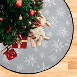 Susiyo Christmas Gray Snowflakes Pattern Christmas Tree Stand Mat 28.3inch Waterproof Floor Protector For Xmas Decorations -National Tree Company Sale Shop 51gprX0XxbL