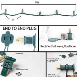 50 Count 5MM Wide Angle Led Christmas Lights Set,Outdoor Led String Lights For Garden Patio Christmas Trees Decoration,17 Feet Green Wire,Warm White -National Tree Company Sale Shop 51gyBFLMsVL