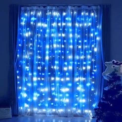 Fiee Fairy Curtain Lights,304 LED 9.8ftX9.8ft 30V 8Modes Safety Window Lights With Memory For Home Wedding Christmas Party Family Patio Lawn Garden Bedroom Outdoor Indoor Wall Decorations(Cool White) -National Tree Company Sale Shop 51hVmKpdQBL. AC