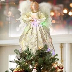 Angel Christmas Tree Topper Ornament With White Feather Wings, Xmas Trees Topper Star For Home Holiday Party Christmas Trees Decorations - Gold, 12 Inch 15 Angel Christmas Tree Topper Ornament With White Feather Wings, Xmas Trees Topper Star For Home Holiday Party Christmas Trees Decorations - Gold, 12 Inch -National Tree Company Sale Shop 51hYN2svjhL. AC