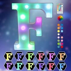 Light Up Colorful LED Marquee Letter Lights, 18 Colors Changing Alphabet Letters Sign With Remote Timer For Night Light Girls Bedroom Wedding Birthday Party Lamp Christmas Home Bar Decor- Colorful R -National Tree Company Sale Shop 51i5yDsmOSL. AC