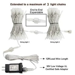 Fiee Fairy Curtain Lights,304 LED 9.8ftX9.8ft 30V 8Modes Safety Window Lights With Memory For Home Wedding Christmas Party Family Patio Lawn Garden Bedroom Outdoor Indoor Wall Decorations(Cool White) -National Tree Company Sale Shop 51i6afDY8UL