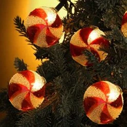 Romasaty Candy String Lights, 8.5Ft Sugar Peppermints Candy Lights With 10 Bulbs For Outdoor & Indoor Christmas Party Tree Decoration Lights -National Tree Company Sale Shop 51iwy84MRwL