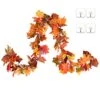 Artiflr 2 Pack Fall Garland Maple Leaf Clearance, 5.9Ft/Piece Hanging Vine Garland Artificial Autumn Foliage Garland Thanksgiving Decor For Home Wedding Fireplace Party Christmas