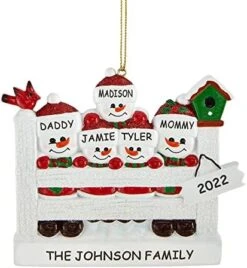 Let's Make Memories Personalized Snowman Family Ornament - Christmas Ornament - Customize 4 Names, Message, Year -National Tree Company Sale Shop 51jKt5mZnlL. AC