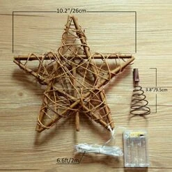 Kingleder Star Tree Toppers Christmas Decorations, Lighted Rustic Rattan Star With Battery Operated Copper Wire Lights For Christmas Tree Decorations(Warm White) -National Tree Company Sale Shop 51jnE06cJdL