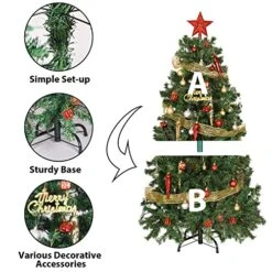 ILLUMINEW 4 Ft Artificial Christmas Tree With 100 LED Lights And Assorted Ornaments Christmas Decorations Including Full Artificial Xmas Tree Topper Baubles Ornaments USB LED String Lights -National Tree Company Sale Shop 51kAiuPMrAL