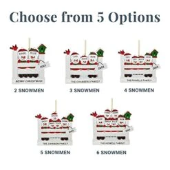 Let's Make Memories Personalized Snowman Family Ornament - Christmas Ornament - Customize 4 Names, Message, Year -National Tree Company Sale Shop 51kNdO8NwdL