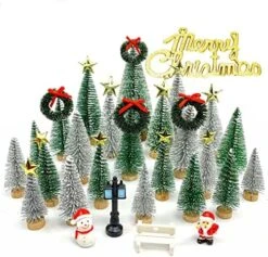 Mini Christmas Trees, Artificial Christmas Tree Bottle Brush Trees Sisal Snow Trees With Wooden Base For Christmas Decor Christmas Party Home Table Village Craft Decorations -National Tree Company Sale Shop 51kZVHnTDQL. AC