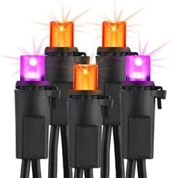 Brizled Purple Halloween Lights, 33ft 100 LED Purple Light 5mm Wide Angle Halloween String Light, 120V UL Certified Connectable Purple Light String For Party Indoor Outdoor Halloween Decor, Black Wire -National Tree Company Sale Shop 51kkU7OptwL. AC