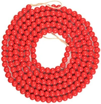 ZOONAI Long Wood Bead Garland Farmhouse Decor Christmas Tree Garland Boho Decorations Wall Hanging Prayer Beads Home Decor Ornament (Light Red, 287cm) 9 ZOONAI Long Wood Bead Garland Farmhouse Decor Christmas Tree Garland Boho Decorations Wall Hanging Prayer Beads Home Decor Ornament (Light Red, 287cm) - Image 7