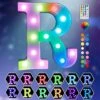 Light Up Colorful LED Marquee Letter Lights, 18 Colors Changing Alphabet Letters Sign With Remote Timer For Night Light Girls Bedroom Wedding Birthday Party Lamp Christmas Home Bar Decor- Colorful R -National Tree Company Sale Shop 51m6RE24b8L