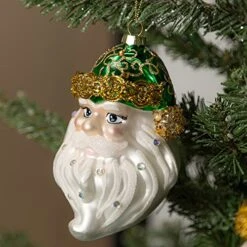 Santa Head Ornament，Hand Blown Christmas Tree Accessory For Holiday Celebrations, Unique Gifts, And Festive Decor，Exclusive Keepsake -National Tree Company Sale Shop 51mKFPRBa0L