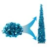 Joy-Leo 5ft Blue Pop Up Christmas Tree With Reflective Sequins, Small Pencil Artificial Christmas Tree, Collapsible Tinsel Xmas Tree, Designed For Small Spaces, Easy To Assemble, Save Space & Time
