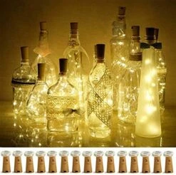 Decorman Wine Bottle Cork Lights, 20 Pack 20 LED Warm White Cork Shape Silver Copper Wire LED Starry Fairy Mini String Lights For DIY/Decor/Party/Wedding/Christmas/Halloween -National Tree Company Sale Shop 51mMa5T5mXL. AC