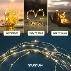 MUMUXI LED Fairy Lights Battery Operated String Lights [20 Pack], 3.3ft 20 Mini Fairy Lights Battery Powered Party Wedding Centerpiece Decorations Crafts Mason Jar Lights Firefly Lights, Warm White -National Tree Company Sale Shop 51mPgBEHyaL