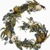 Valery Madelyn 6 Feet Fall Garland, Hanging Artificial Eucalyptus Garland With White Pumpkin Pinecone Berries Leaves, Autumn Garland Thanksgiving Decor For Mantle Outdoor Home Party Fireplace Door