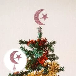 ABOOFAN Christmas Tree Topper Moon And Star Tree Topper Glitter Star Tree Topper Christmas Tree Decorations For Holiday Wedding Birthday Christmas Table Ornaments -National Tree Company Sale Shop 51mjP9Lw5rL