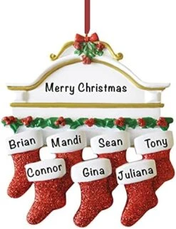 Personalized Christmas Ornaments Family Of 5 – Polyresin Red Stockings Family Ornament – Unique Family Christmas Ornaments 2022 – Gifts For Mom, Dad, Kids, Grandma, Grandpa – Durable Family Décor -National Tree Company Sale Shop 51mtNaF6UhL. AC
