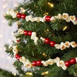 Popcorn And Cranberry Garland For Christmas Tree By Factory Direct Craft - This Old Fashion Real Look Plastic Faux Popcorn Holiday Garland With Plastic Beads Can Be Used Year After Year -National Tree Company Sale Shop 51mtkZaN0L. AC