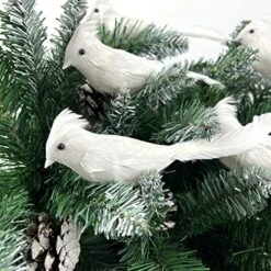 Ogrmar 12 Pack White Cardinals Ornaments Handmade Artificial Birds Clip On Christmas Tree For Christmas Tree Wreaths Garland Decorations (White) -National Tree Company Sale Shop 51mwVwqbhML