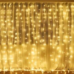 Fiee Fairy Curtain Lights,304 LED 9.8ftX9.8ft 30V 8Modes Safety Window Lights With Memory For Home Wedding Christmas Party Family Patio Lawn Garden Bedroom Outdoor Indoor Wall Decorations(Cool White) -National Tree Company Sale Shop 51n9GnUsQ3L. AC