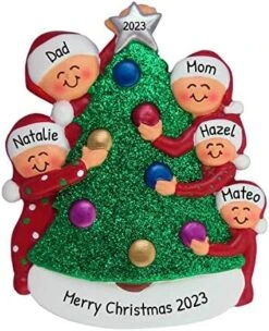 Personalized Family Ornament 2022 - Family Of 6 Christmas Ornament 2022 - Black Family Decorating Christmas Tree Ornament Family Of 6 Christmas Tree Decor 2022 - Free Customization -National Tree Company Sale Shop 51nCEEeQ9YL. AC