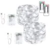 Blingstar Fairy Lights 2 Pack String Lights 33ft 100 LED USB And Battery Operated Christmas Lights Remote Control Timer 8 Modes Firefly Lights Cool White Fairy String Lights For Bedroom Wedding Decor -National Tree Company Sale Shop 51nSPEjh7ML