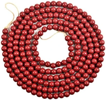 ZOONAI Long Wood Bead Garland Farmhouse Decor Christmas Tree Garland Boho Decorations Wall Hanging Prayer Beads Home Decor Ornament (Light Red, 287cm) 7 ZOONAI Long Wood Bead Garland Farmhouse Decor Christmas Tree Garland Boho Decorations Wall Hanging Prayer Beads Home Decor Ornament (Light Red, 287cm) - Image 5
