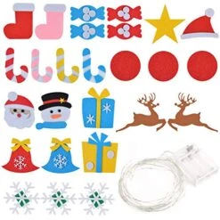 B Bangcool DIY Felt Christmas Tree 26Pcs Xmas Ornaments 3.2ft DIY Christmas Tree Wall Hanging Xmas Gifts Christmas Decorations -National Tree Company Sale Shop 51oFSairUAL