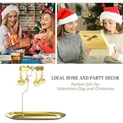 Christmas Spinning Candle Holder,Gold Metal Spinning Flying Deer Tea Lights Candle Holder,Romantic Designed Candlestick Ornament For Wedding Party Christmas Festival Home Decor Gift(Golden) -National Tree Company Sale Shop 51oGZyL9DML