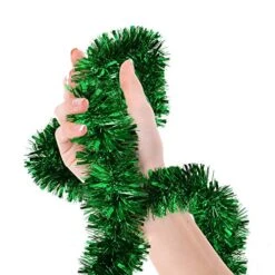 Christmas Tree Bright Green Tinsel Garland Metallic Streamers Celebrate A Holiday Mardi Gras Party Decorations Indoor And Outdoor Disco Party Supplies