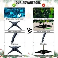 N&T NIETING Christmas Tree,5ft Collapsible Pop Up Christmas Tree Blue Tinsel Coastal Christmas Tree For Holiday Xmas Decorations,Home Display, Office Decor -National Tree Company Sale Shop 51ooefTQ6qL