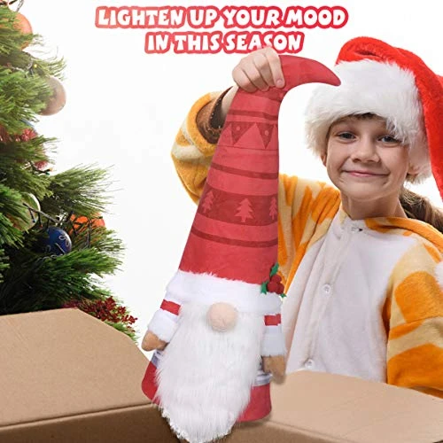 TOYANDONA Santa Gnome Christmas Tree Topper Large Swedish Tomte Gnome Christmas Tree Ornament Xmas Plush Gnome Winter Decoration Xmas Party Decoration Supplies 9 TOYANDONA Santa Gnome Christmas Tree Topper Large Swedish Tomte Gnome Christmas Tree Ornament Xmas Plush Gnome Winter Decoration Xmas Party Decoration Supplies - Image 7