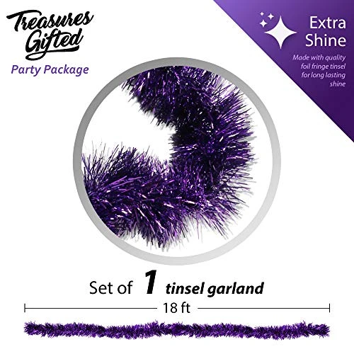 Mardi Gras Purple Tinsel Garland Metallic Streamers Celebrate A Holiday New Years Eve Happy Party Ceiling Hanging Decorations Indoor And Outdoor Disco Party Supplies 4 Mardi Gras Purple Tinsel Garland Metallic Streamers Celebrate A Holiday New Years Eve Happy Party Ceiling Hanging Decorations Indoor And Outdoor Disco Party Supplies - Image 2