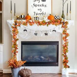 Lvydec 2 Pack Maple Leaves Fall Garland - 6.5ft/Strand Artificial Fall Foliage Garland Colorful Autumn Decoration For Home Wedding Party Thanksgiving -National Tree Company Sale Shop 51p5kDAo8UL