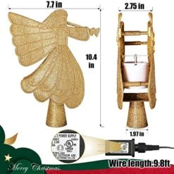 Christmas Tree Toppers, Golden Angel Tree Topper With 3D Rotating Colorful Christmas Projector, Glitter Lighted Tree Topper For Xmas Tree Toppers, Christmas Decorations Gift -National Tree Company Sale Shop 51p6hSB0sSL