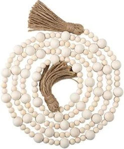 Christmas Wood Bead Garlands With Tassels Farmhouse Rustic Country Boho Decorations Natural Wall Hanging Vase Handle Door Prayer Beads For Xmas Tiered Tray Decor (Wood Color, 7.9 Feet) 11 Christmas Wood Bead Garlands With Tassels Farmhouse Rustic Country Boho Decorations Natural Wall Hanging Vase Handle Door Prayer Beads For Xmas Tiered Tray Decor (Wood Color, 7.9 Feet) -National Tree Company Sale Shop 51q4JJoKB8L. AC