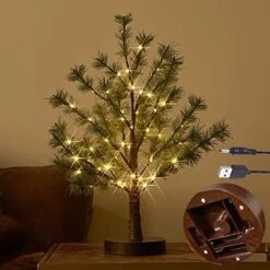 Hairui Halloween Lit Tree With Orange Lights 80 LED 18 Inches Battery Operated And USB Plug In, Lighted Black Glittered Spooky Tabletop Tree For Halloween Party Home Indoor Decoration -National Tree Company Sale Shop 51qNIgAWOWL. AC