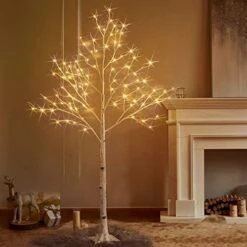 Fudios Lighted Birch Trees 6FT 96LED, Pre Lit White Tree Lights Plug In For Home Christmas Wedding Party Decoration Inside Outside Use 2sets -National Tree Company Sale Shop 51qbYsVAv3L