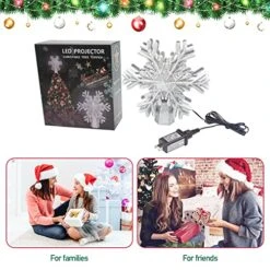 SXSGSM Christmas Tree Topper Lights, Snowflake Tree Topper With Magic Rotating Snowflake Projector, 3D Glitter Projector Xmas Tree Topper For Christmas Tree Decorations (Silver) -National Tree Company Sale Shop 51qdqfMYcRL